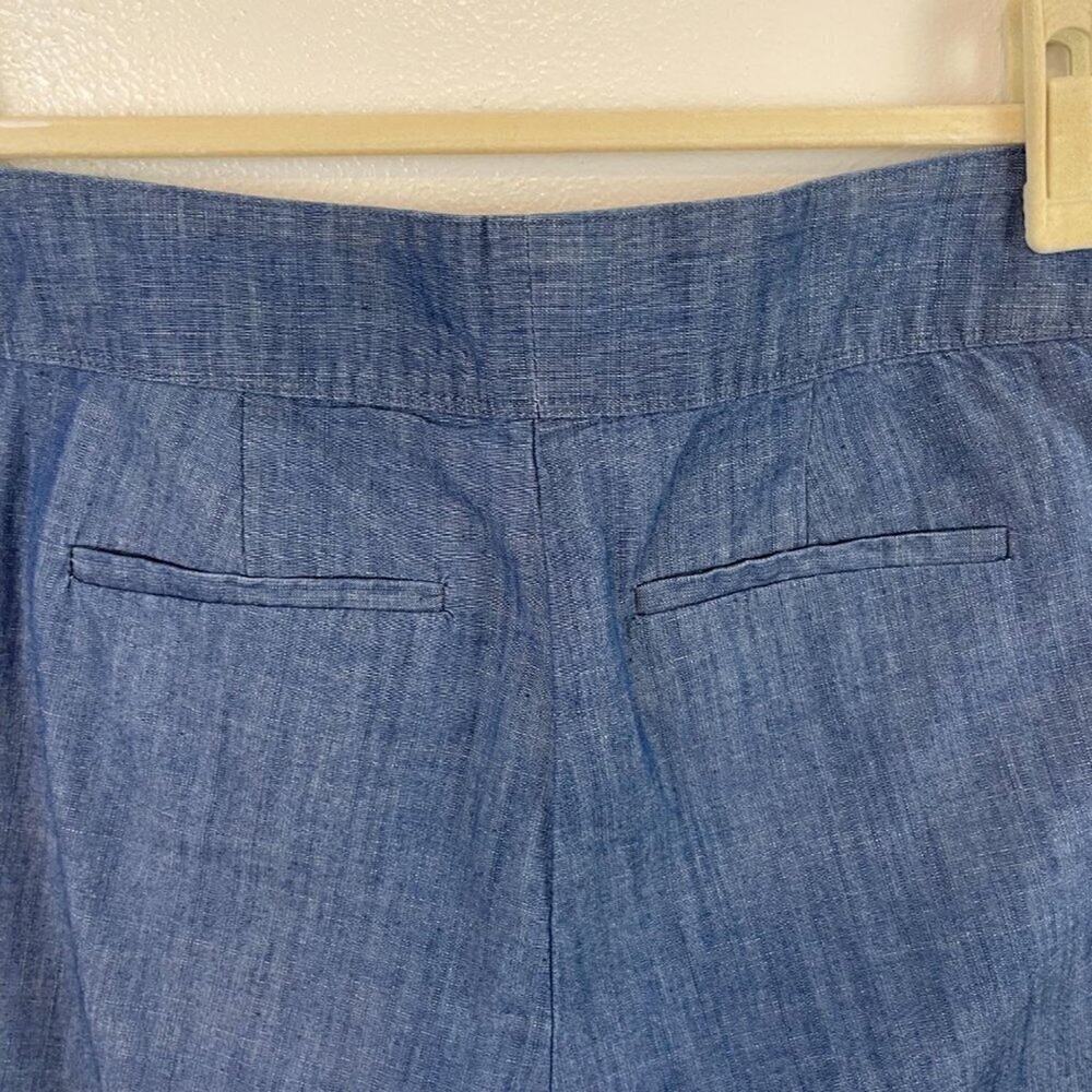 Isaac Mizrahi Blue Chambray Trouser Shorts SZ 6 - Picture 10 of 10